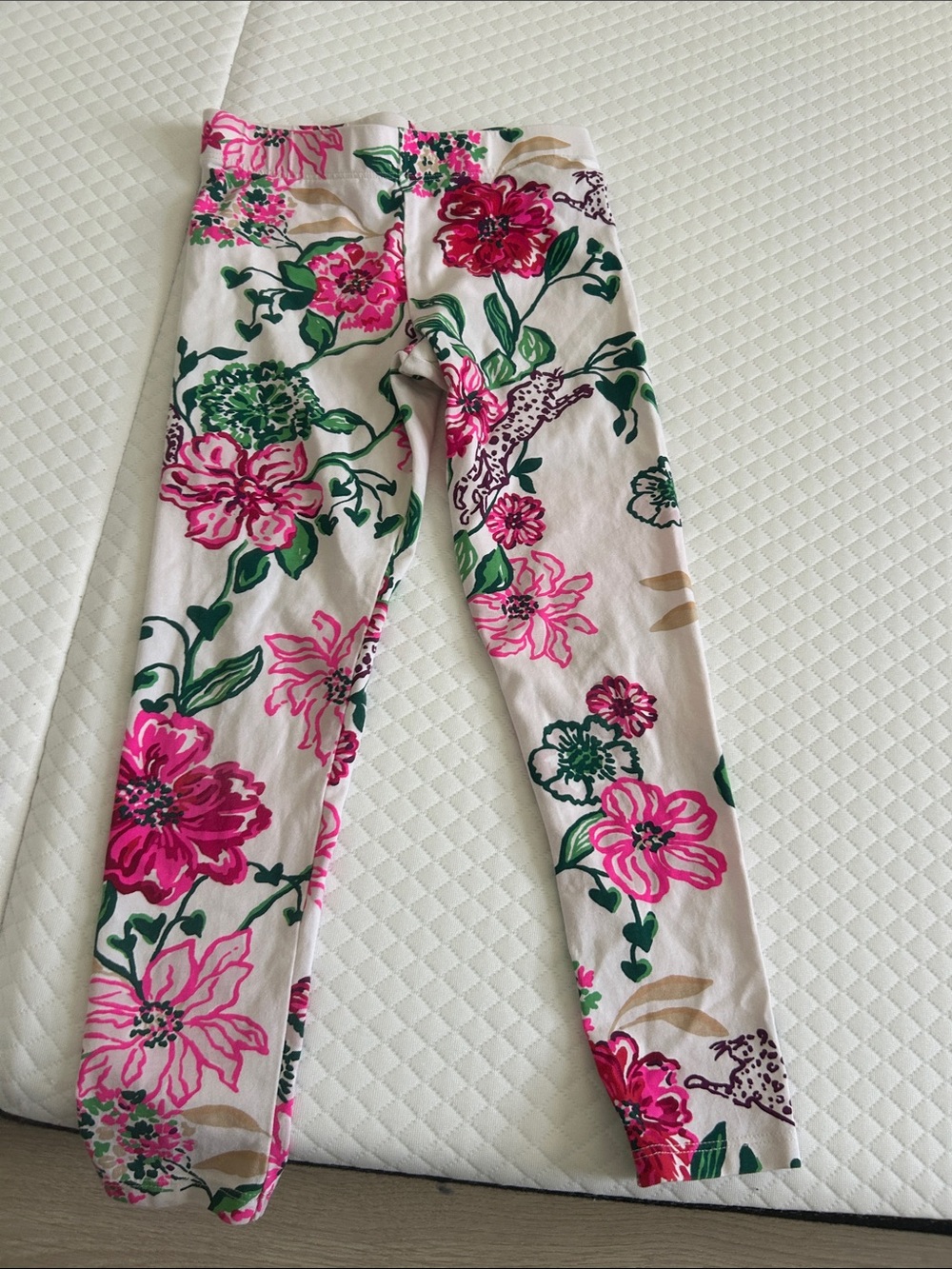 Lilly Pulitzer Pink & Green Floral Kids Leggings